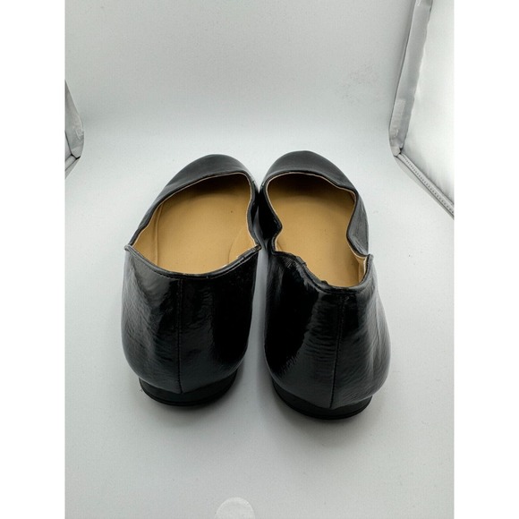 Nine West Fascinate Ballet Flats Size 7.5M Black Patent Leather Round Toe Shoes - Picture 7 of 11